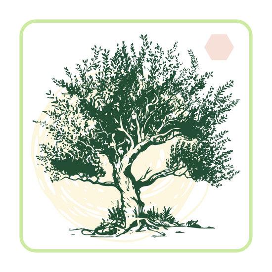 dark green icon of a large fully grown tree